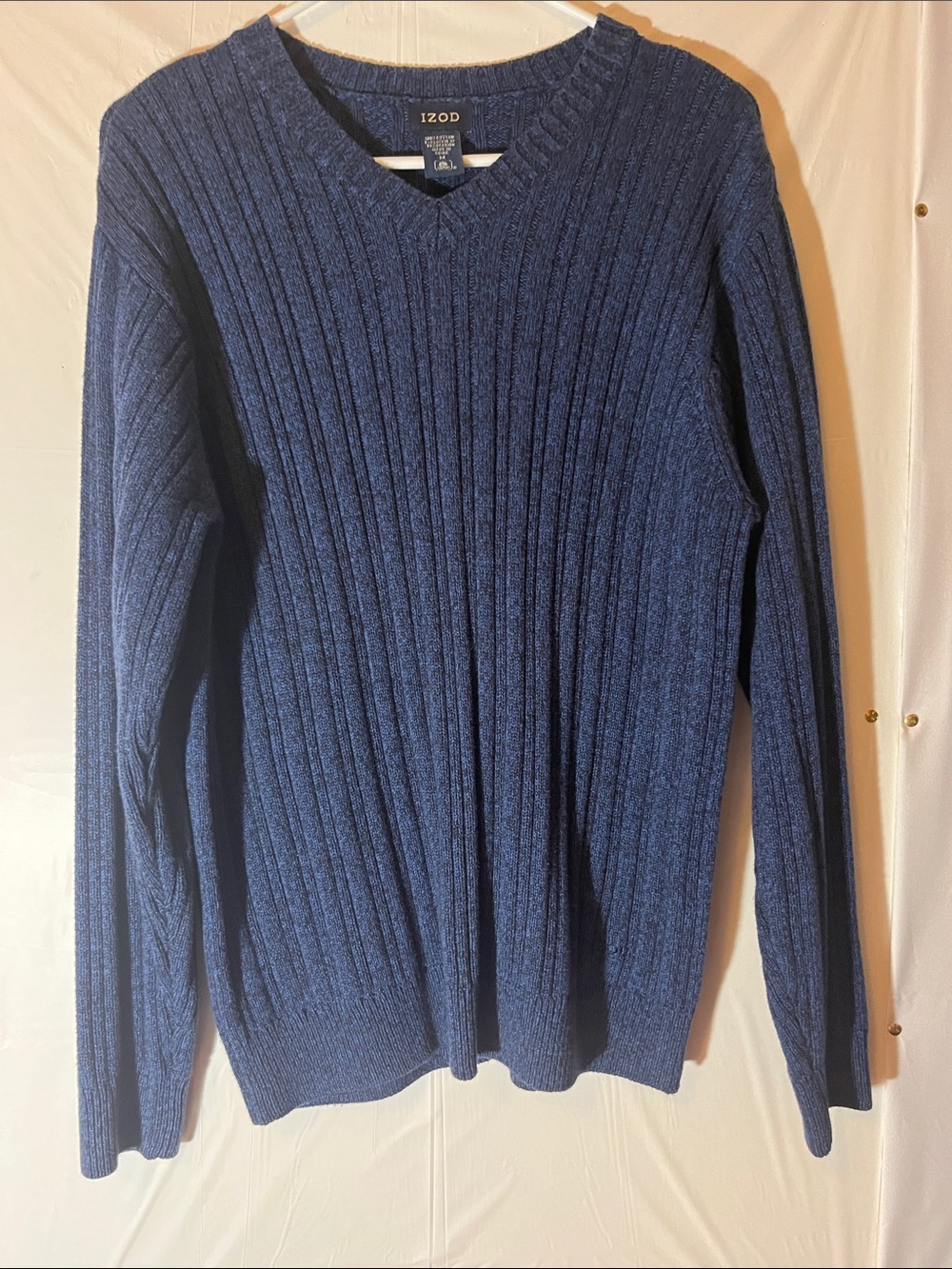Izod Men's Navy Ribbed Crewneck Sweater